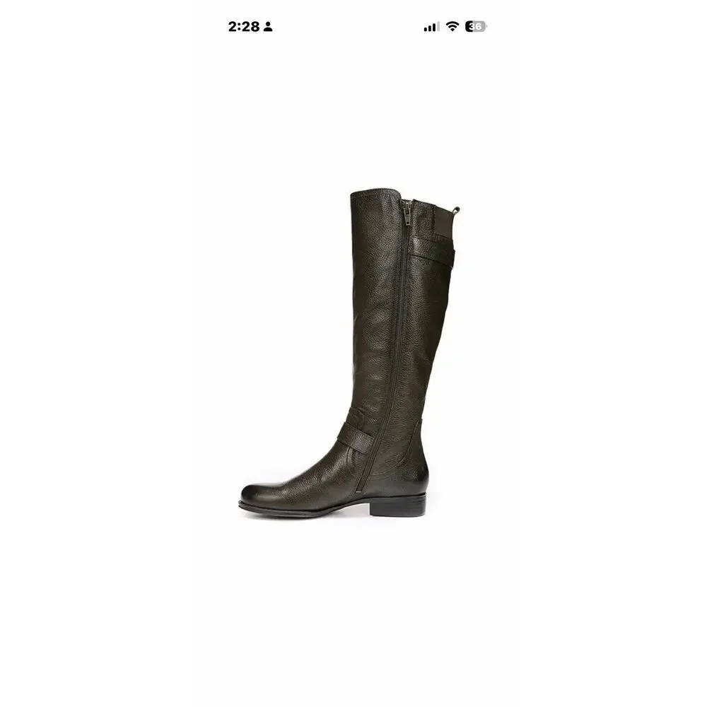 Naturalizer Jean Knee High Boots, Black Leather, Women's 7.5M New Without Tags